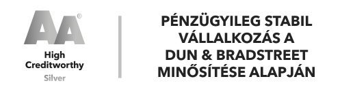 Pénzügyileg Stabil Vállalkozás a Dun & Bradstreet minősítése alapján aa